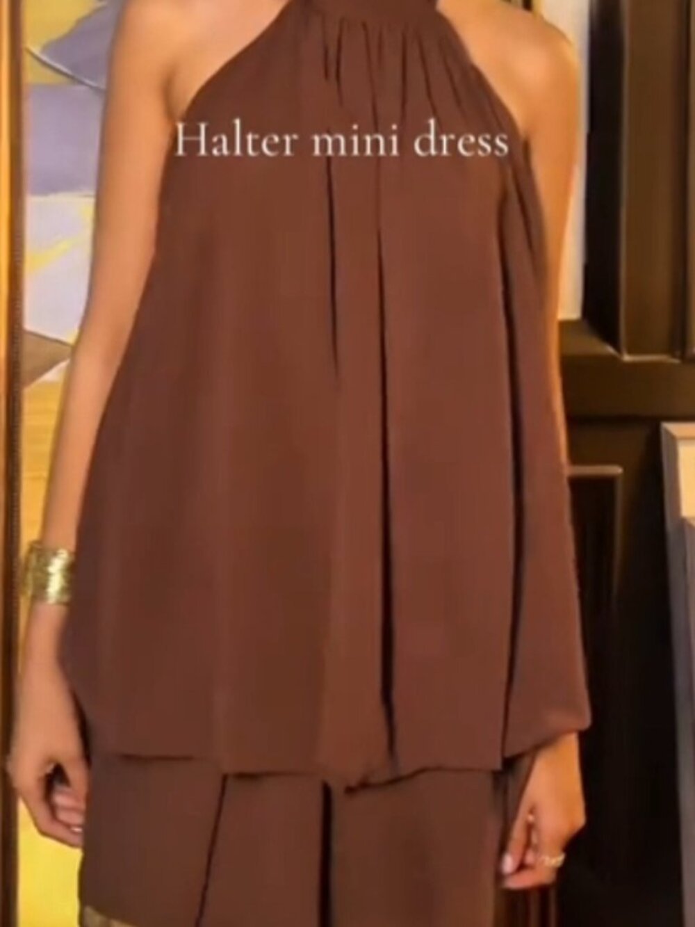 Sleeveless Halter Neck Backless Ruffle Flowy Mini Chiffon Dress Summer Party - Picture 5 of 5